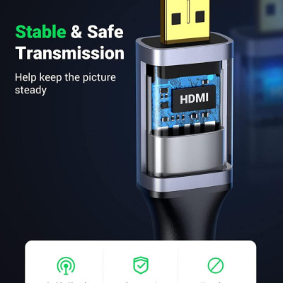 Ugreen UG10550HD109TK 1M 4k 60hz Cáp chuyển Micro HDMI sang HDMI đầu kim loại dài 1M - HÀNG CHÍNH HÃNG