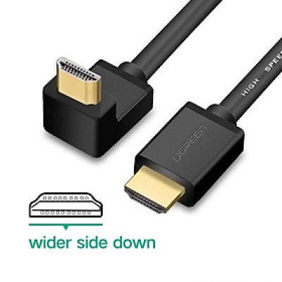 Ugreen UG10120HD103TK 1M màu Đen Cáp tín hiệu HDMI chuẩn 1.4 đầu bẻ góc 90 độ - HÀNG CHÍNH HÃNG