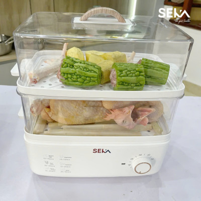 Nồi Hấp Điện 2 Tầng Đa Năng 6in1 Seka SK6610 (SK2088) Model 2024 - Nồi Hấp Hẹn Giờ - Dung Tích 10L - Hàng Chính Hãng
