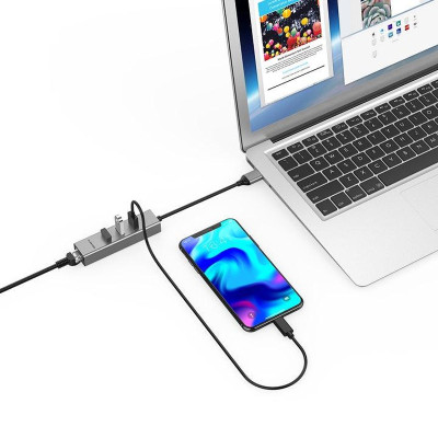 Bộ chuyển đổi USB-A 4 trong 1 Lention H23s Hàng Chính Hãng