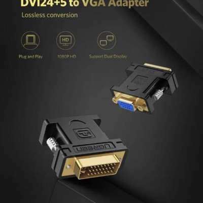 Ugreen UG2012220122TK Màu Đen Đầu chuyển đổi DVI 24 + 5 sang VGA âm - HÀNG CHÍNH HÃNG
