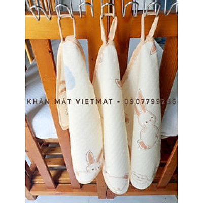 3 khăn lau mặt trẻ em Vietmat sợi tre mềm mịn, thoáng mát, kháng khuẩn và hút nước mạnh