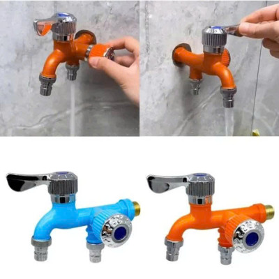 Vòi Nước Chia 2 Đầu Inox – Vòi Đôi Van Cổng Xả Thông Minh Chống Rò Rỉ