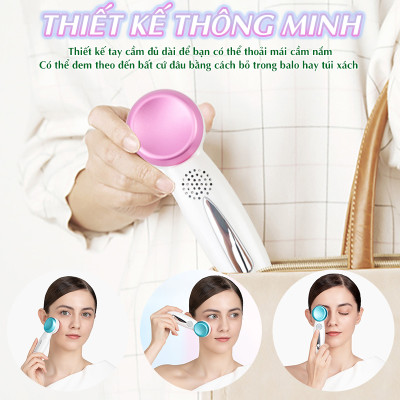 Máy massage mặt Nikio NK-127 - Điện di tinh chất, massage nóng lạnh trẻ hóa da mặt