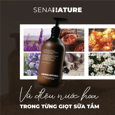 (Tặng 3 nạ) Sữa tắm nước hoa SENANATURE NOURISHING THERAPY FROM BOTANICAL EXTRACTS Perfumed Body Wash 1000ml