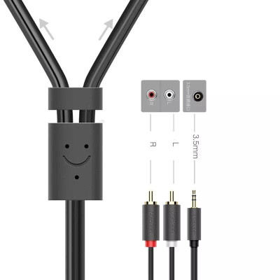 Ugreen UG10510AV116TK 2M màu Đen Cáp âm thanh 2 đầu Bông sen sang 3.5mm dương - HÀNG CHÍNH HÃNG