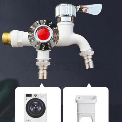 Vòi Nước Chia 2 Đầu Inox – Vòi Đôi Van Cổng Xả Thông Minh Chống Rò Rỉ