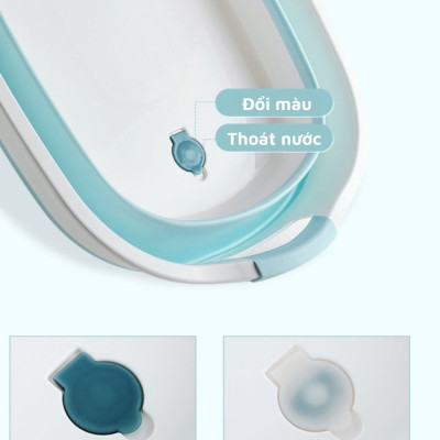 Chậu giặt quần áo silicon gấp gọn (thau giặt quần áo) có lỗ thoát nước Cao Cấp Chính Hãng
