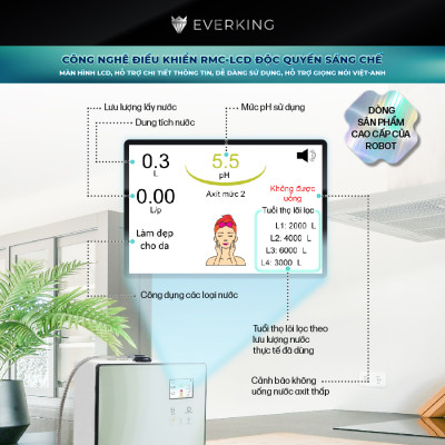 Máy Lọc Nước Điện Giải iON Kiềm EVERKING EKDeluxePlus-117 - Hàng Chính Hãng