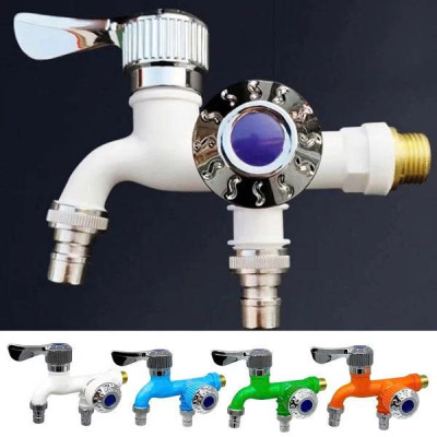 Vòi Nước Chia 2 Đầu Inox – Vòi Đôi Van Cổng Xả Thông Minh Chống Rò Rỉ