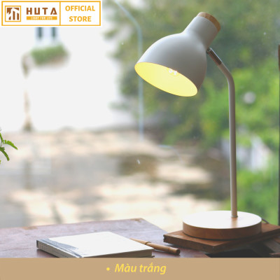 Đèn Học Để Bàn Đế Gỗ HUTA LVG1 Chống Cận, Vintage, Decor Trang Trí Bàn Học Bàn Làm Việc, Bóng Đèn Led Đổi Màu Tiết Kiệm Điện