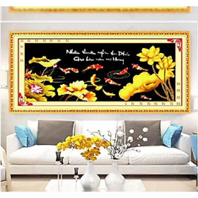 Tranh thêu kín Gia hòa vạn sự hưng MN0090, kích thước 150*70 cm
