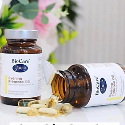 Tinh dầu hoa anh thảo Biocare Evening Primrose 30 viên chính hãng Anh giúp cân bằng nội tiết, làm đẹp da, giảm nám, tàn nhang mẫu mới