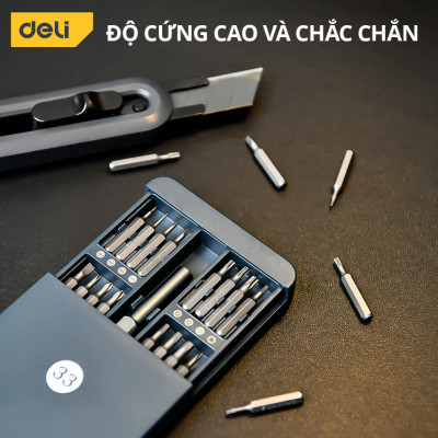 Bộ tuốc nơ vít 44 in 1 Deli Cao Cấp Tua vít từ tính Sửa điện thoại, Máy tính, Ổ điện