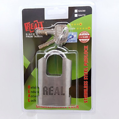 Khóa treo chống cắt kẽm REAL bọc Inox SUS304 SAC60 - 60mm