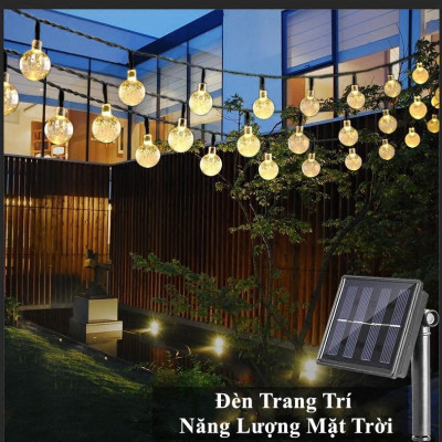 Đèn Led Cảm Biến Năng Lượng Mặt Trời 6,5M 30 Đèn Chống Thấm Nước Treo Trang Trí Gồm 2 Màu Vàng Ấm Và Đa Sắc