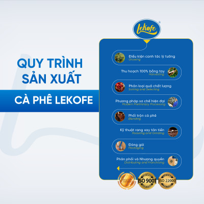 Cà phê nguyên hạt Đặc Biệt Lekofe 80% Robusta 20% Arabica Đắng đậm chua nhẹ Túi 500gram