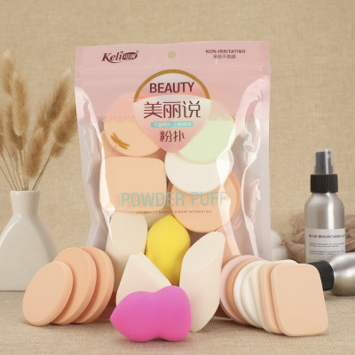 Bông mút trang điểm Keli bộ 13 miếng tán kem nền đa năng cao cấp đàn hồi mềm mịn(Tặng kèm chì kẻ mày One Spring)