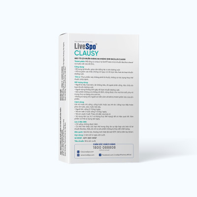 Dung dịch LIVESPO Clausy bổ sung men vi sinh giúp cân bằng hệ vi sinh đường ruột (Hộp 20 ống)