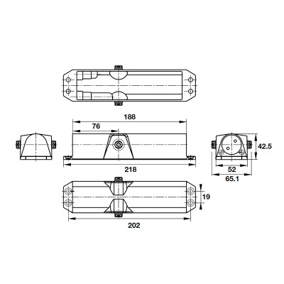 Thiết bị đóng cửa tự động 80Kg EN2-4 Hafele - 931.77.119