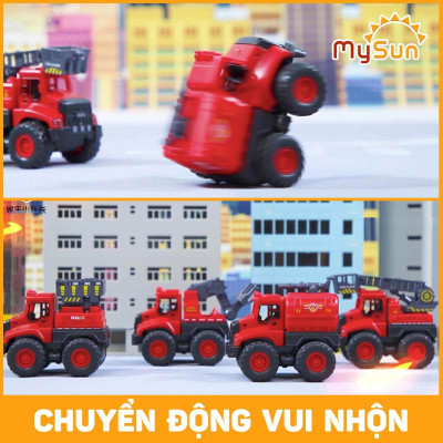 Bộ xe đồ chơi CÔNG TRÌNH cho bé trai mô hình Cần cẩu, Xe Ben, Xe Tải, Trộn bê tông – MySun