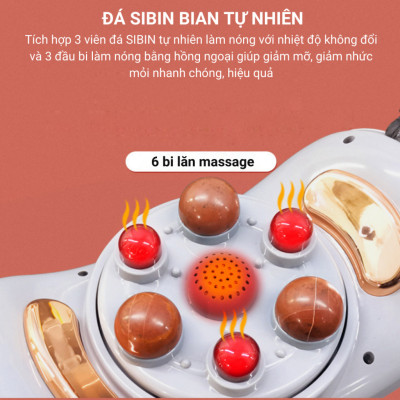 Máy Massage Bụng TQ-109, Máy tan Mỡ Bụng, Đai Massage tan Mỡ Bụng Tích Hợp Xoay Đá Nóng Kết hợp Làm Nóng Hồng Ngoại