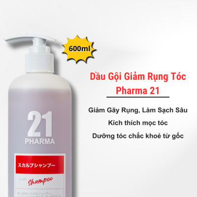Combo Dầu Gội Giảm Rụng Tóc + Dâu Xả Dưỡng Ẩm Mêm Mượt Tóc Pharma 21 Nhật Bản - Chai 600ml