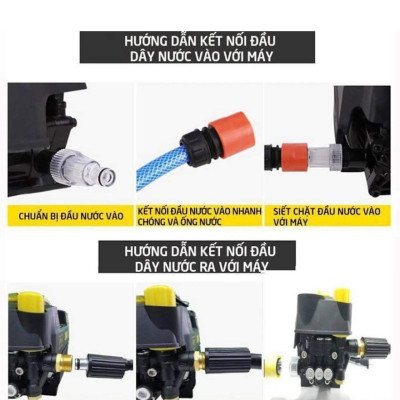Máy rửa xe mini I Máy rửa xe cao áp - Có áp chống giật - Chống cháy - bản mới 2024