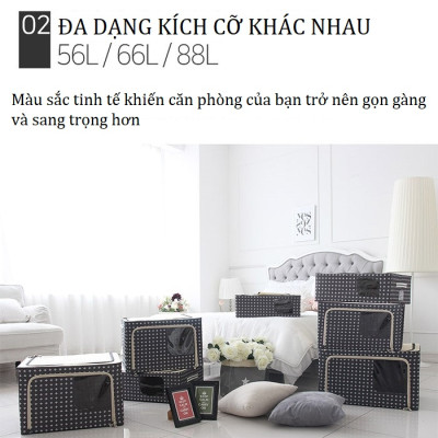 COMBO 2 TÚI ĐỰNG QUẦN ÁO KHUNG THÉP 88L-LIVING BOX 88L