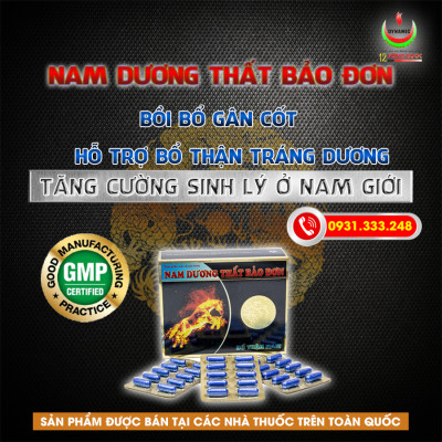NAM DƯƠNG THẤT BẢO ĐƠN - NĂNG ĐỘNG - BỔ THẬN, TĂNG SINH LÝ