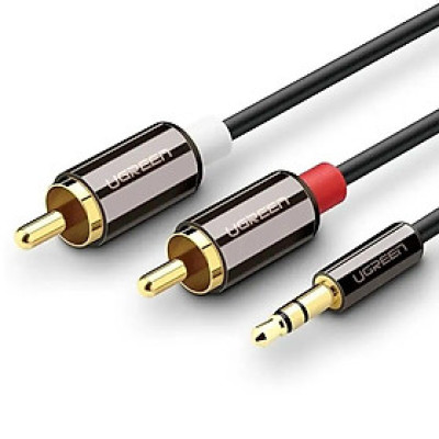 Ugreen 20780 8M màu Đen Cáp âm thanh 2 đầu Bông sen sang 3.5mm Dương mạ vàng AV116 Hàng chính Hãng