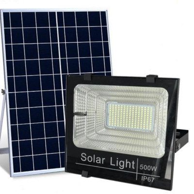 Đèn năng lượng mặt trời 500W đèn LED năng lượng mặt trời siêu sáng, điều khiển từ xa