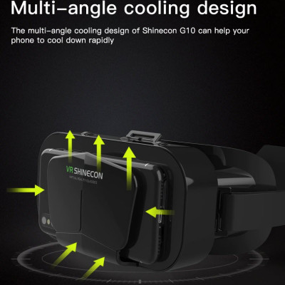 Kính Thực Tế Ảo VR SHINECON G10 Cho Điện Thoại 4.8 - 6.9 inch Điện Thoại Thông Minh Phiên Bản 2022 Có Tai Nghe - Hàng Chính Hãng