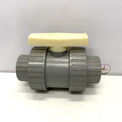 Van hai (2) đầu rắc co 75 nhựa PVC Jiarong _ UB025