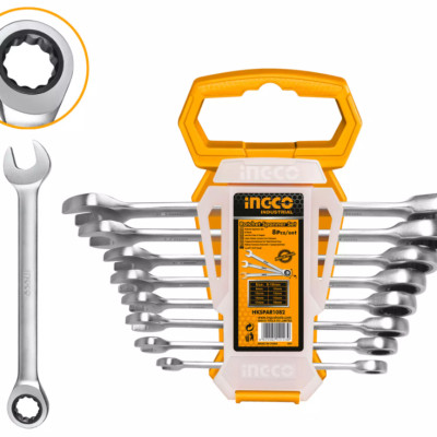 BỘ 8 CỜ LÊ MIỆNG VÒNG HAI CHIỀU (8-19MM) INGCO HKSPAR1082 - HÀNG CHÍNH HÃNG