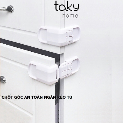 Chốt Khóa Tủ Kéo, Chốt Khóa Bảo Vệ An Toàn Cho Bé - Khóa Chốt An Toàn Tủ, Sử Dụng Miếng Dán Chắc Chắn, Tiện Dụng, An Toàn 3109
