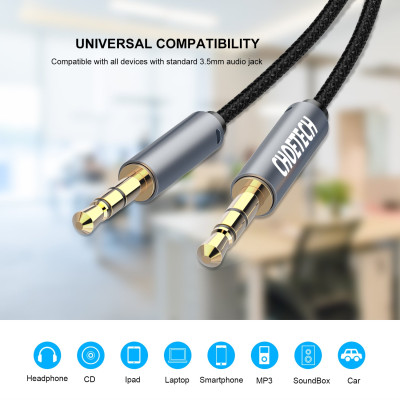 Cáp Choetech AUX002 âm thanh chất lượng cao AUX Audio 3.5mm- Hàng chính hãng