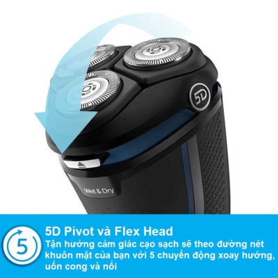 Máy cạo râu khô và ướt cao cấp thương hiệu Philips S3206/09 Series 3000 tích hợp cạo mai - Hàng Nhập Khẩu