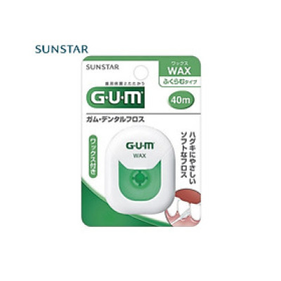 Chỉ nha khoa Sunstar Gum 40m, chế tác từ bọt biển kết hợp với Floss Nylon mềm mại và bền dai, an toàn khi sử dụng - nội địa Nhật Bản