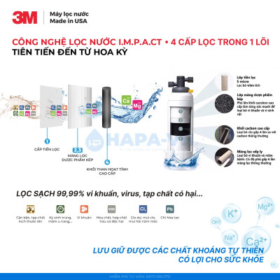 Máy Lọc Nước 3M DP190 Công Suất Lớn Dành Cho Thương Mại Horeca Nhà Hàng Quán Cafe - Nhập Khẩu Mỹ, Hàng Chính Hãng 3M