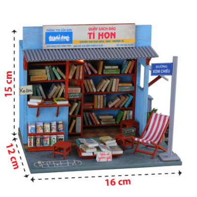 MÔ HÌNH SÀI GÒN TÍ HON - TIỆM SÁCH CŨ - AD05