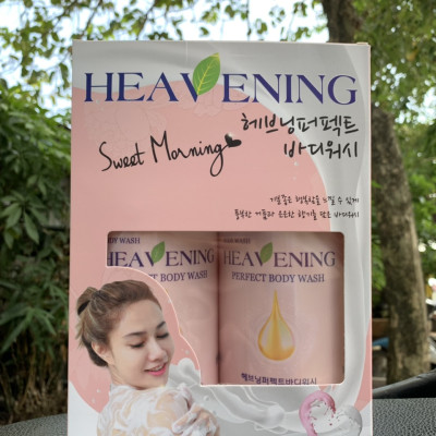 Combo 02 chai Sữa tắm dưỡng ẩm, làm trắng da cao cấp Heavening Perfect TẶNG KÈM Hộp & Túi đựng