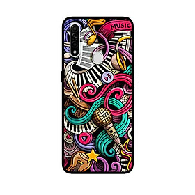 Ốp Lưng in cho Oppo A8 Mẫu Họa Tiết Âm Nhạc - Hàng Chính Hãng