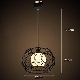 Đèn thả lồng sắt fi 30cm kèm bóng led 5w cho bàn ăn, phòng khách... DT