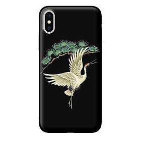 Ốp in cho iPhone XS MAX Hạc Trắng Nền Đen - Hàng chính hãng
