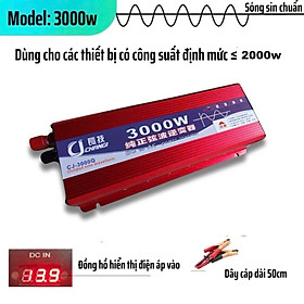 Kích Điện Inverter 12V Lên 220v - 3000W Sóng Sin – Loại Xịn Cao Cấp Siêu Bền , đèn trang trí