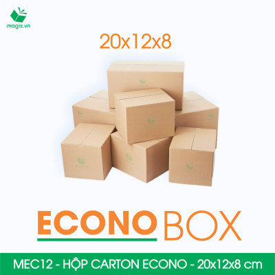 MEC12 - 20x12x8 cm - Combo 100 thùng hộp carton trơn siêu tiết kiệm ECONO