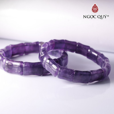 Vòng đốt trúc đá thạch anh tím cao 12mm mệnh hỏa. thổ - Ngọc Quý Gemstones