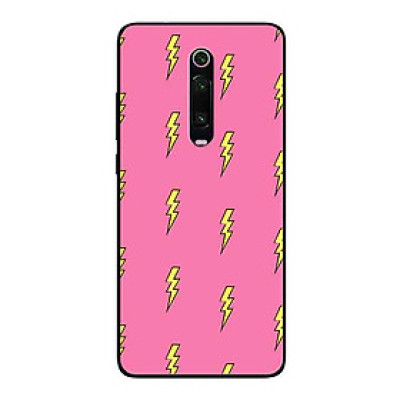 Ốp Lưng in cho Xiaomi Redmi K20 Mẫu Tia Chớp Nền Hồng - Hàng Chính Hãng