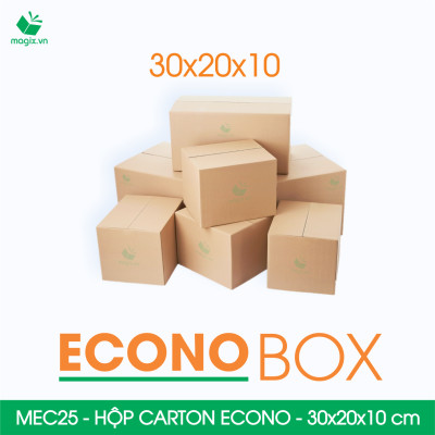 MEC25 - 30x20x10 cm - Combo 100 thùng hộp carton trơn siêu tiết kiệm ECONO